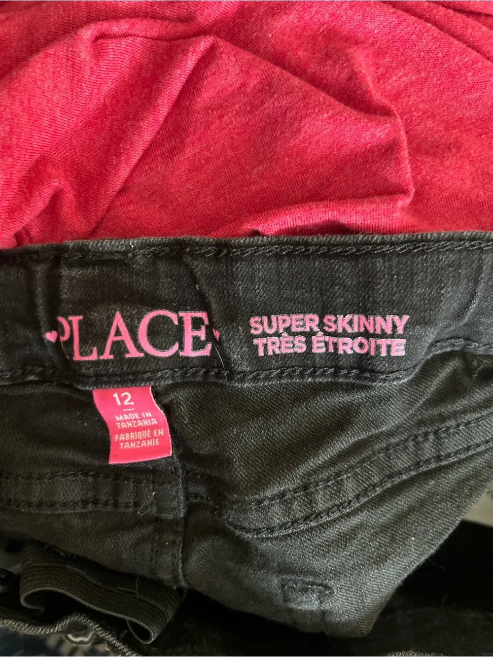 Children’s Place girl’s black  súper Skinny Jeans, Sz 12
